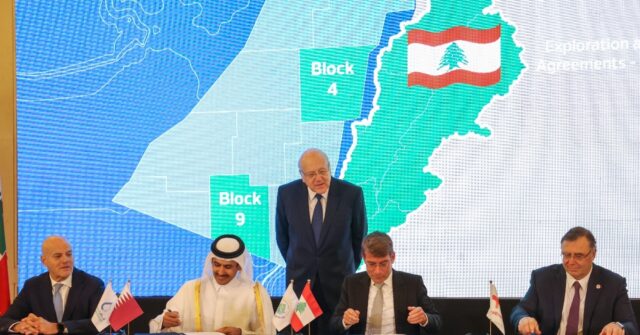 lebanese energy minister walid fayad qatari counterpart saad al kaabi is qatarenergy chief executive